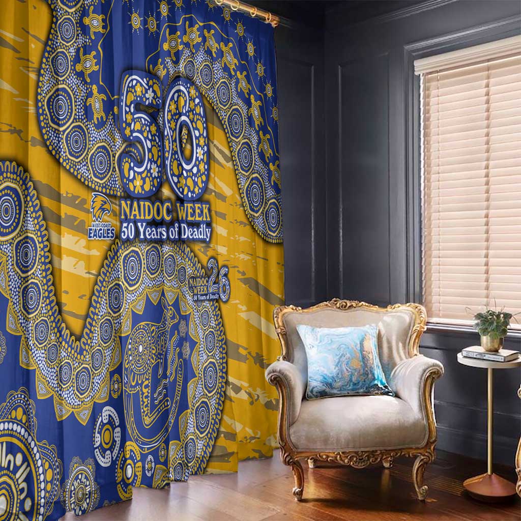 West Coast Eagles NAIDOC Week 2026 Window Curtain Australian Aboriginal Dot Art Dreamtime Pattern Style