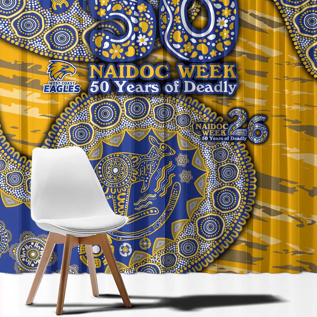 West Coast Eagles NAIDOC Week 2026 Window Curtain Australian Aboriginal Dot Art Dreamtime Pattern Style