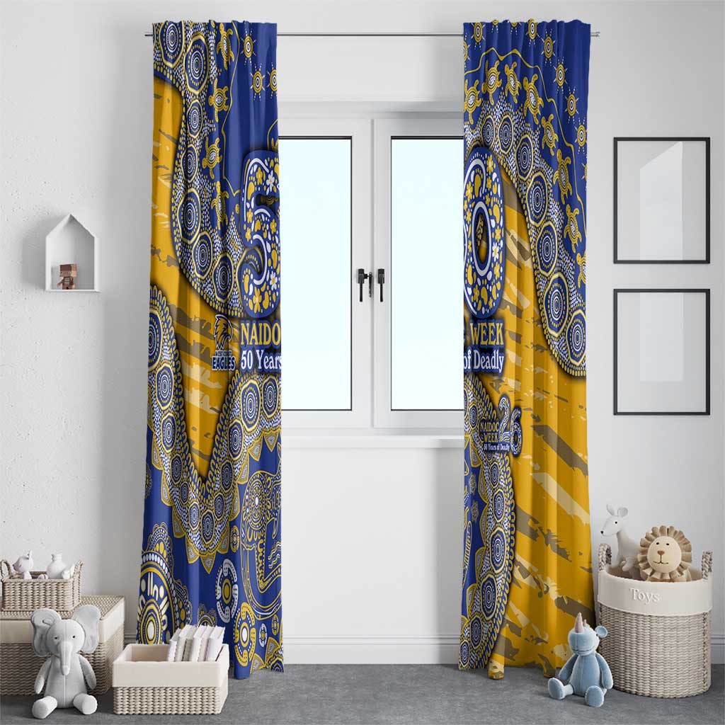 West Coast Eagles NAIDOC Week 2026 Window Curtain Australian Aboriginal Dot Art Dreamtime Pattern Style