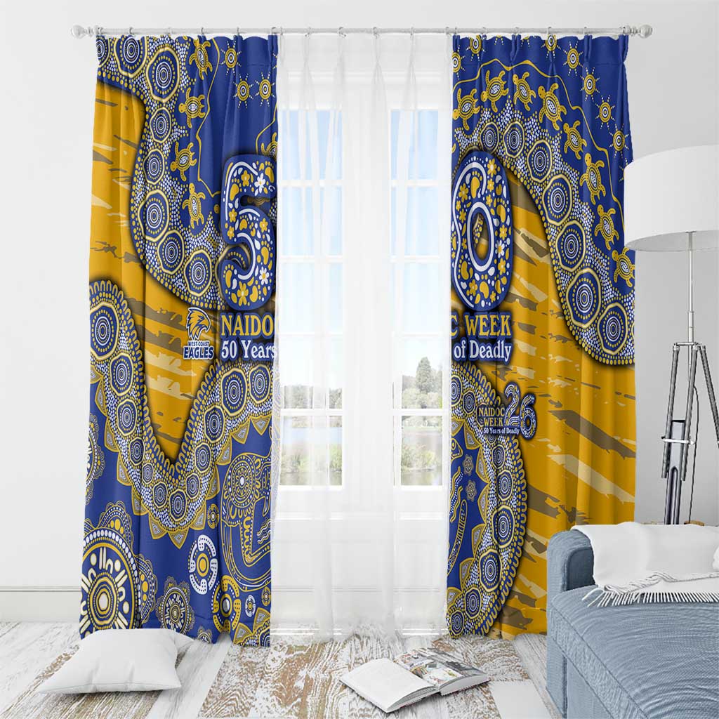West Coast Eagles NAIDOC Week 2026 Window Curtain Australian Aboriginal Dot Art Dreamtime Pattern Style