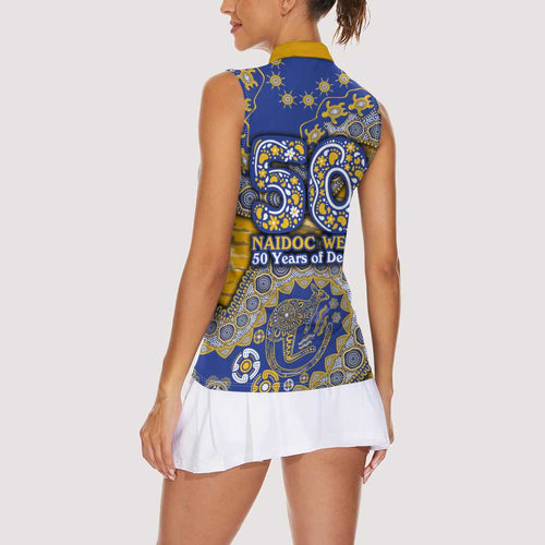 West Coast Eagles NAIDOC Week 2026 Women Sleeveless Polo Shirt Australian Aboriginal Dot Art Dreamtime Pattern Style