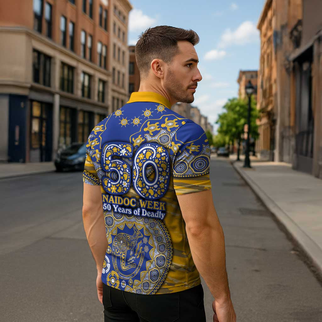 West Coast Eagles NAIDOC Week 2026 Zipper Polo Shirt Australian Aboriginal Dot Art Dreamtime Pattern Style