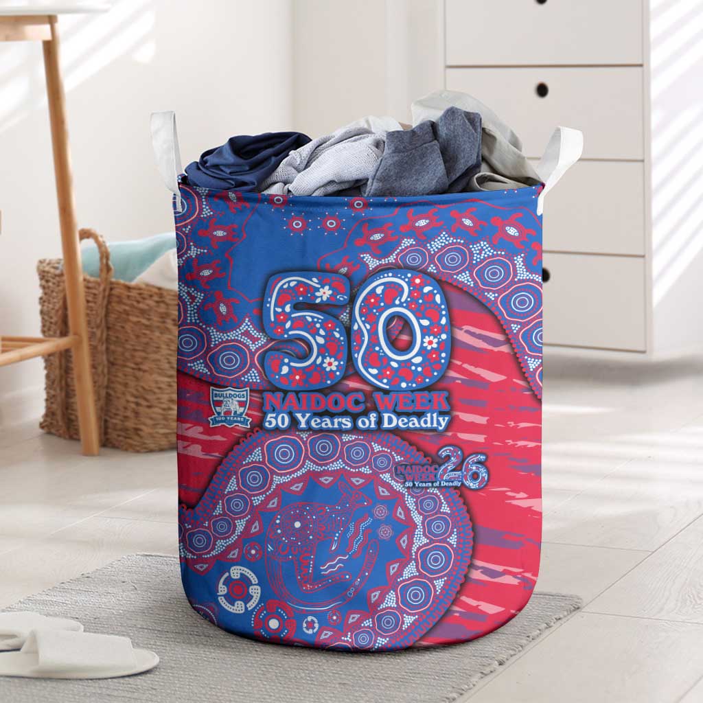 Western Bulldogs NAIDOC Week 2026 Laundry Basket Australian Aboriginal Dot Art Dreamtime Pattern Style