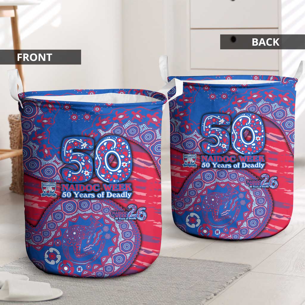 Western Bulldogs NAIDOC Week 2026 Laundry Basket Australian Aboriginal Dot Art Dreamtime Pattern Style