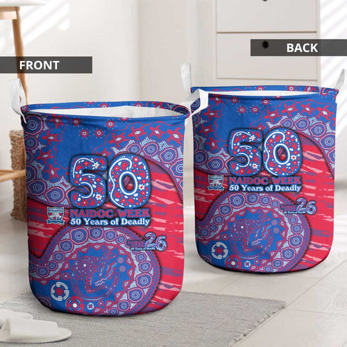 Western Bulldogs NAIDOC Week 2026 Laundry Basket Australian Aboriginal Dot Art Dreamtime Pattern Style