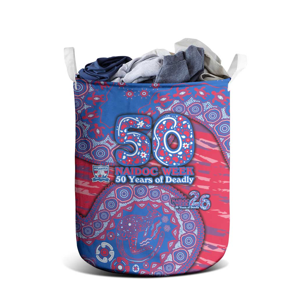 Western Bulldogs NAIDOC Week 2026 Laundry Basket Australian Aboriginal Dot Art Dreamtime Pattern Style