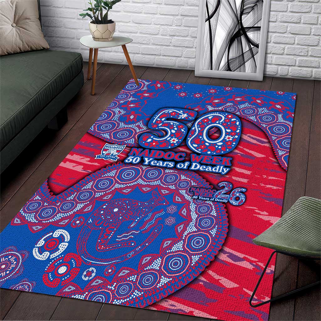 Western Bulldogs NAIDOC Week 2026 Area Rug Australian Aboriginal Dot Art Dreamtime Pattern Style