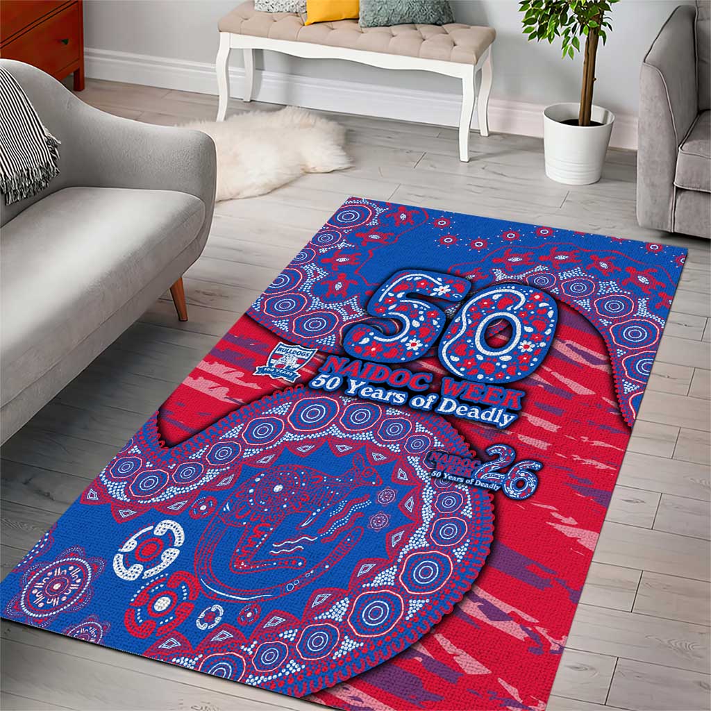 Western Bulldogs NAIDOC Week 2026 Area Rug Australian Aboriginal Dot Art Dreamtime Pattern Style