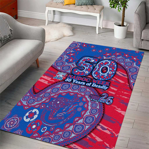 Western Bulldogs NAIDOC Week 2026 Area Rug Australian Aboriginal Dot Art Dreamtime Pattern Style