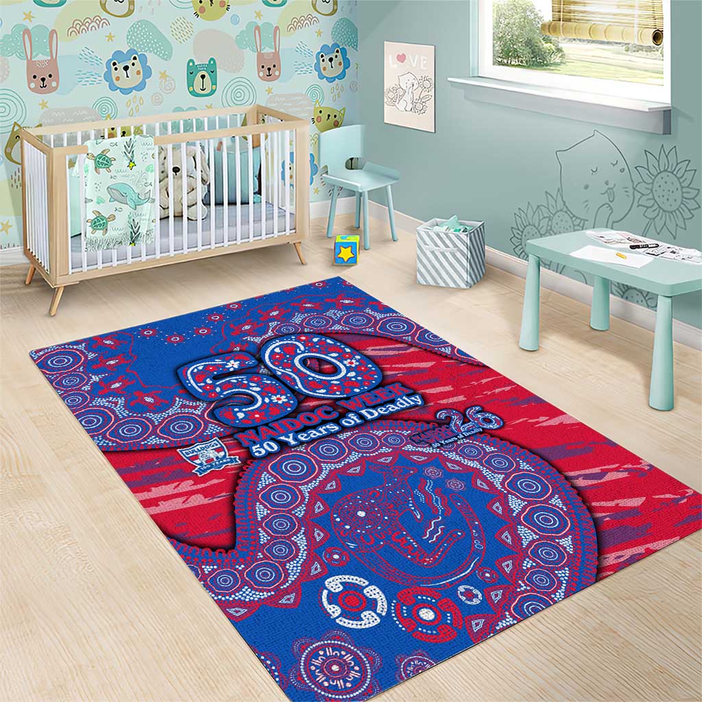 Western Bulldogs NAIDOC Week 2026 Area Rug Australian Aboriginal Dot Art Dreamtime Pattern Style