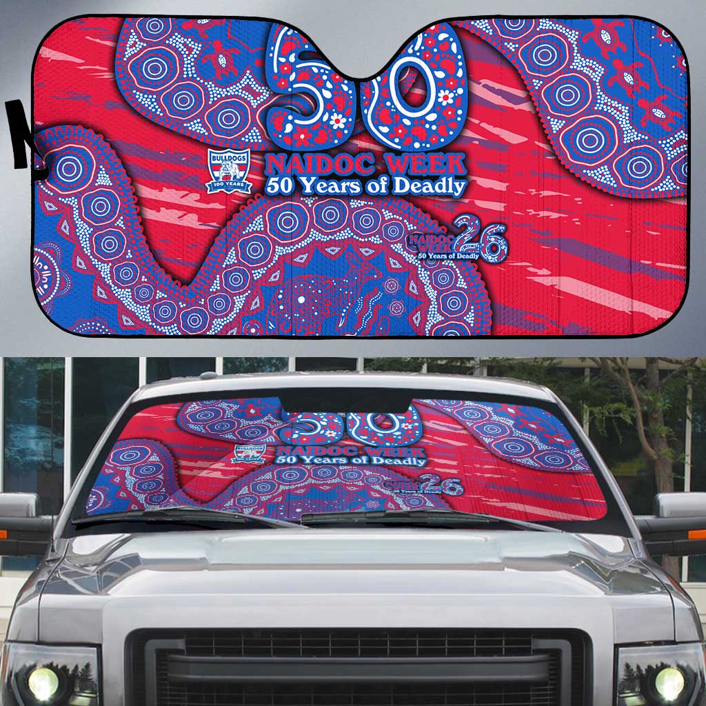 Western Bulldogs NAIDOC Week 2026 Auto Sun Shade Australian Aboriginal Dot Art Dreamtime Pattern Style
