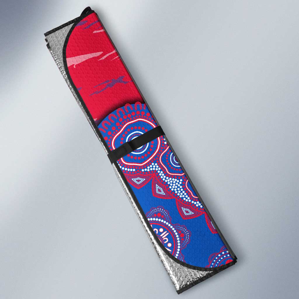 Western Bulldogs NAIDOC Week 2026 Auto Sun Shade Australian Aboriginal Dot Art Dreamtime Pattern Style