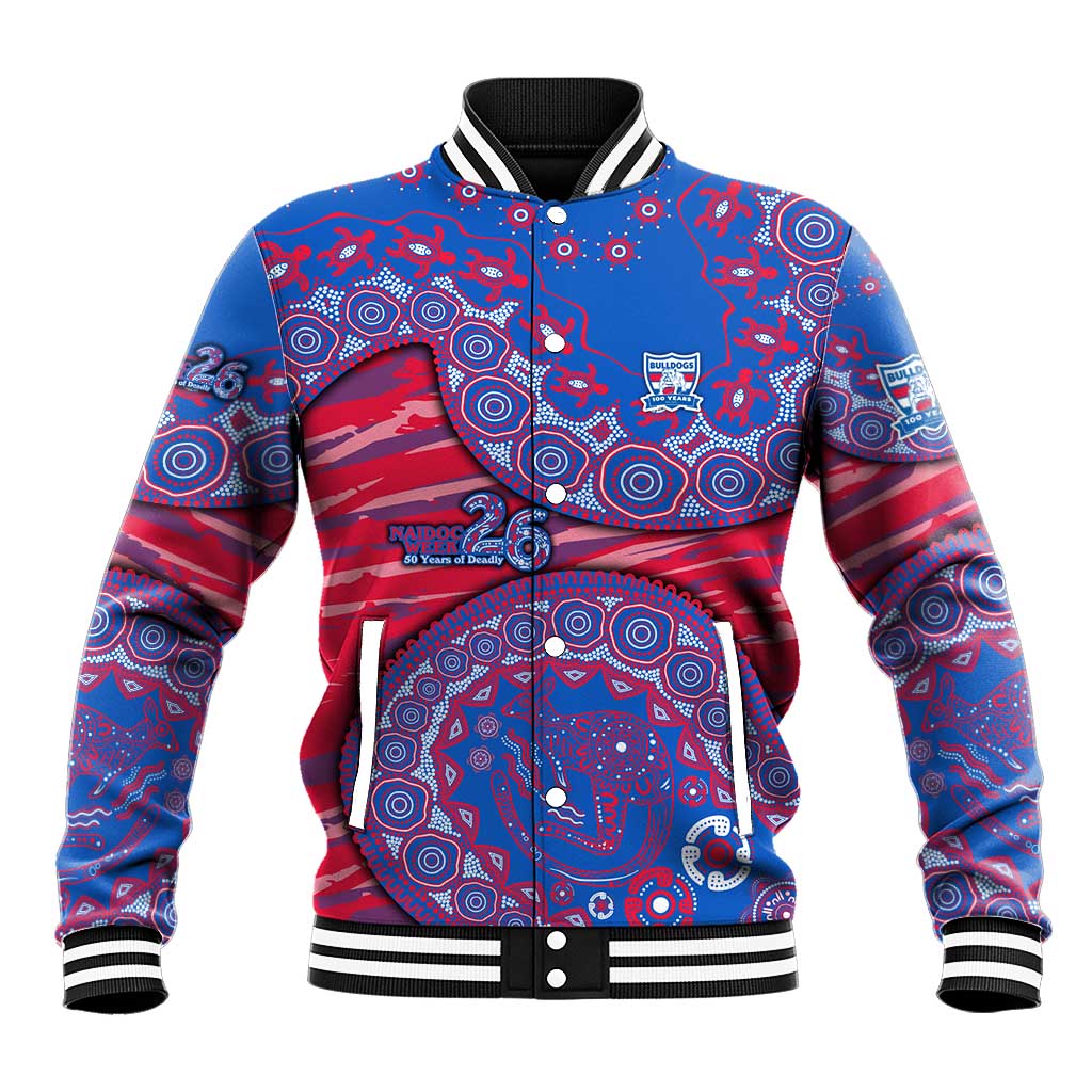 Western Bulldogs NAIDOC Week 2026 Baseball Jacket Australian Aboriginal Dot Art Dreamtime Pattern Style