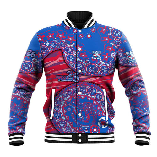 Western Bulldogs NAIDOC Week 2026 Baseball Jacket Australian Aboriginal Dot Art Dreamtime Pattern Style