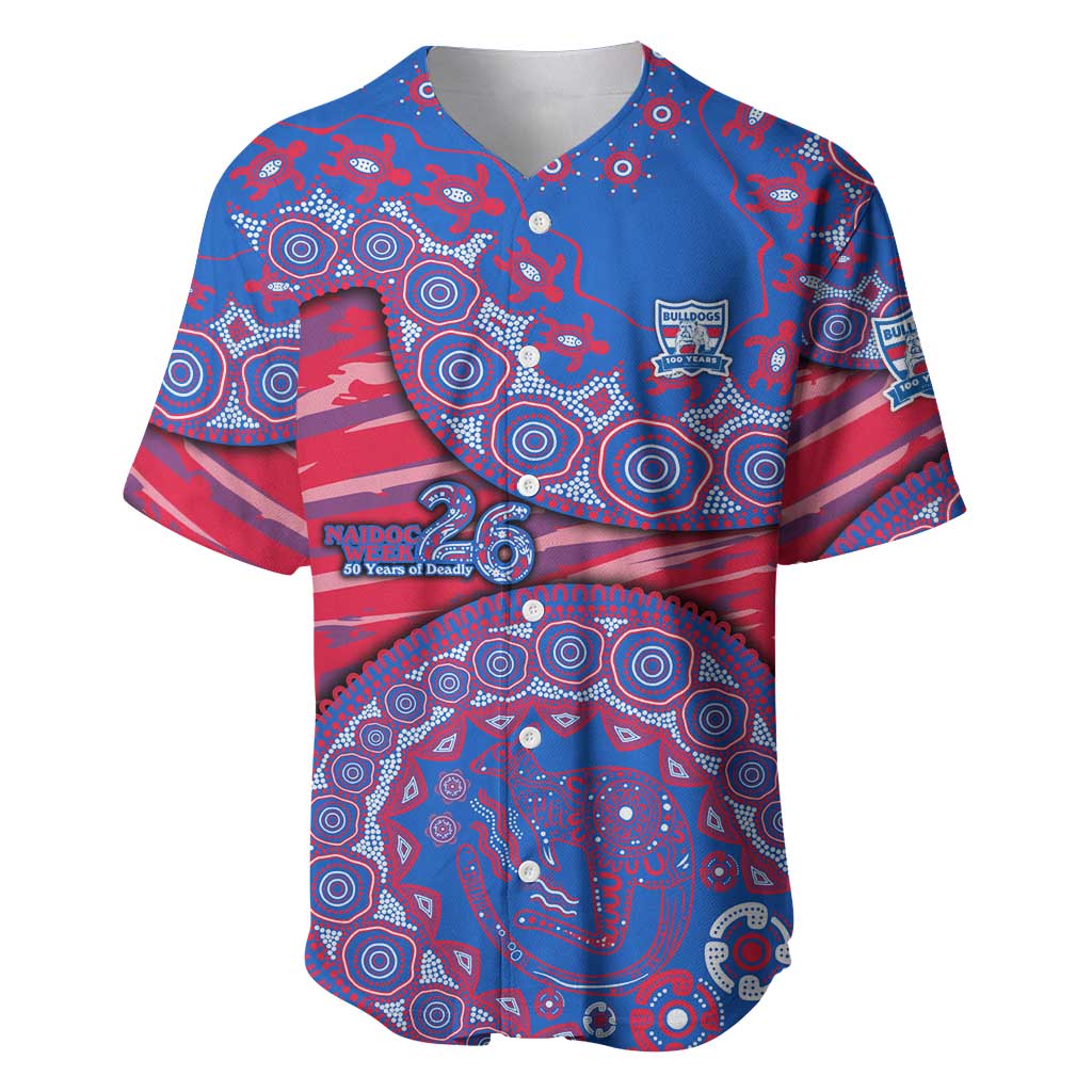 Western Bulldogs NAIDOC Week 2026 Baseball Jersey Australian Aboriginal Dot Art Dreamtime Pattern Style