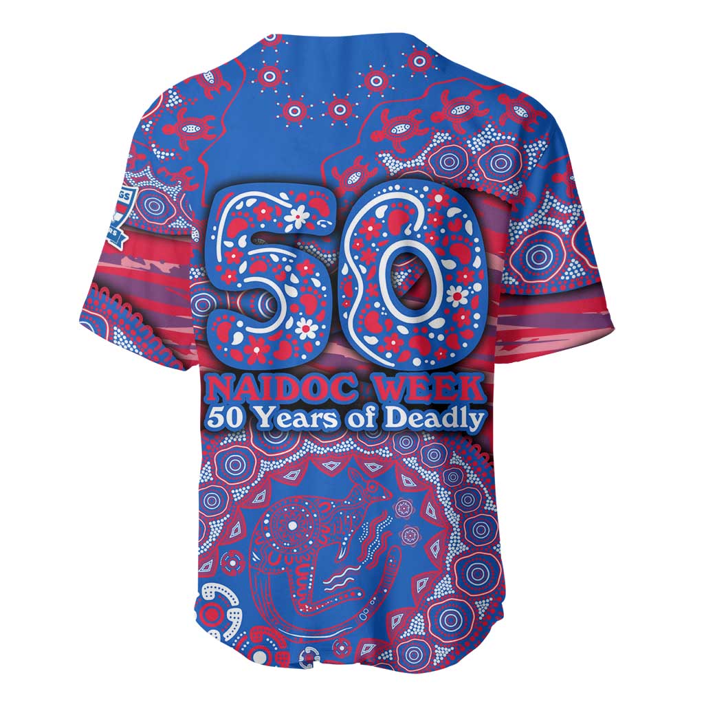 Western Bulldogs NAIDOC Week 2026 Baseball Jersey Australian Aboriginal Dot Art Dreamtime Pattern Style