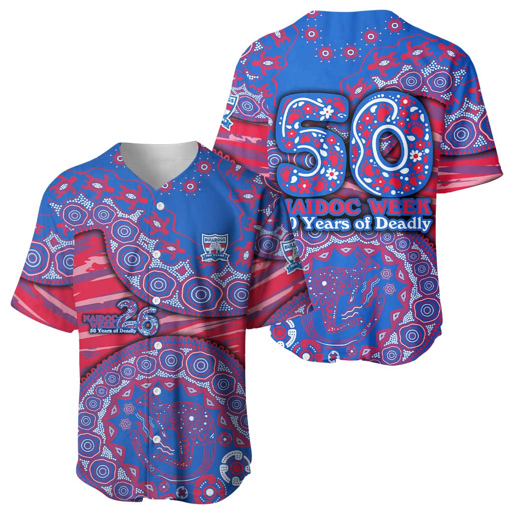 Western Bulldogs NAIDOC Week 2026 Baseball Jersey Australian Aboriginal Dot Art Dreamtime Pattern Style