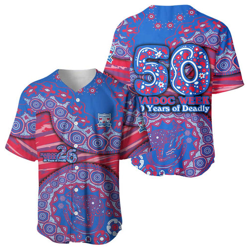 Western Bulldogs NAIDOC Week 2026 Baseball Jersey Australian Aboriginal Dot Art Dreamtime Pattern Style