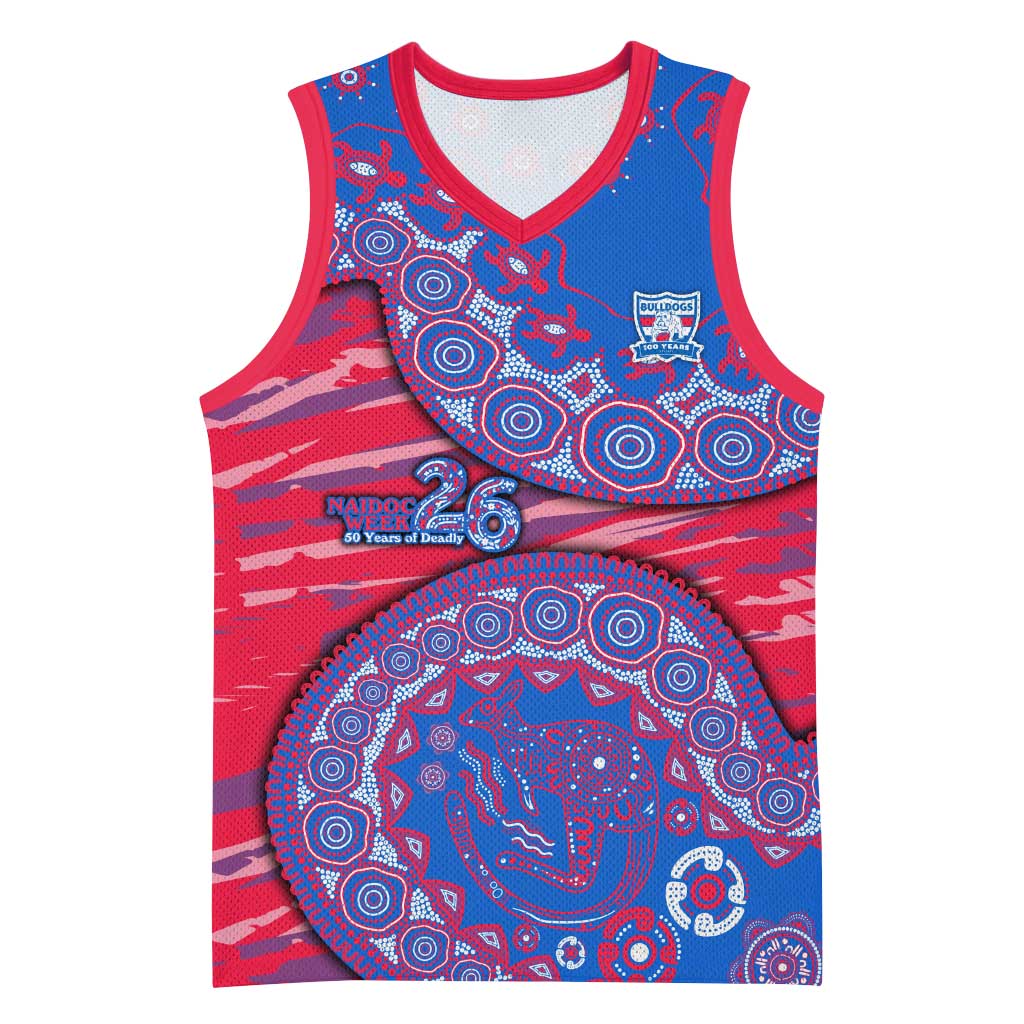 Western Bulldogs NAIDOC Week 2026 Basketball Jersey Australian Aboriginal Dot Art Dreamtime Pattern Style