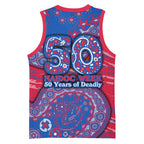Western Bulldogs NAIDOC Week 2026 Basketball Jersey Australian Aboriginal Dot Art Dreamtime Pattern Style