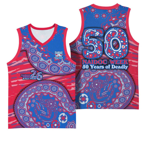 Western Bulldogs NAIDOC Week 2026 Basketball Jersey Australian Aboriginal Dot Art Dreamtime Pattern Style