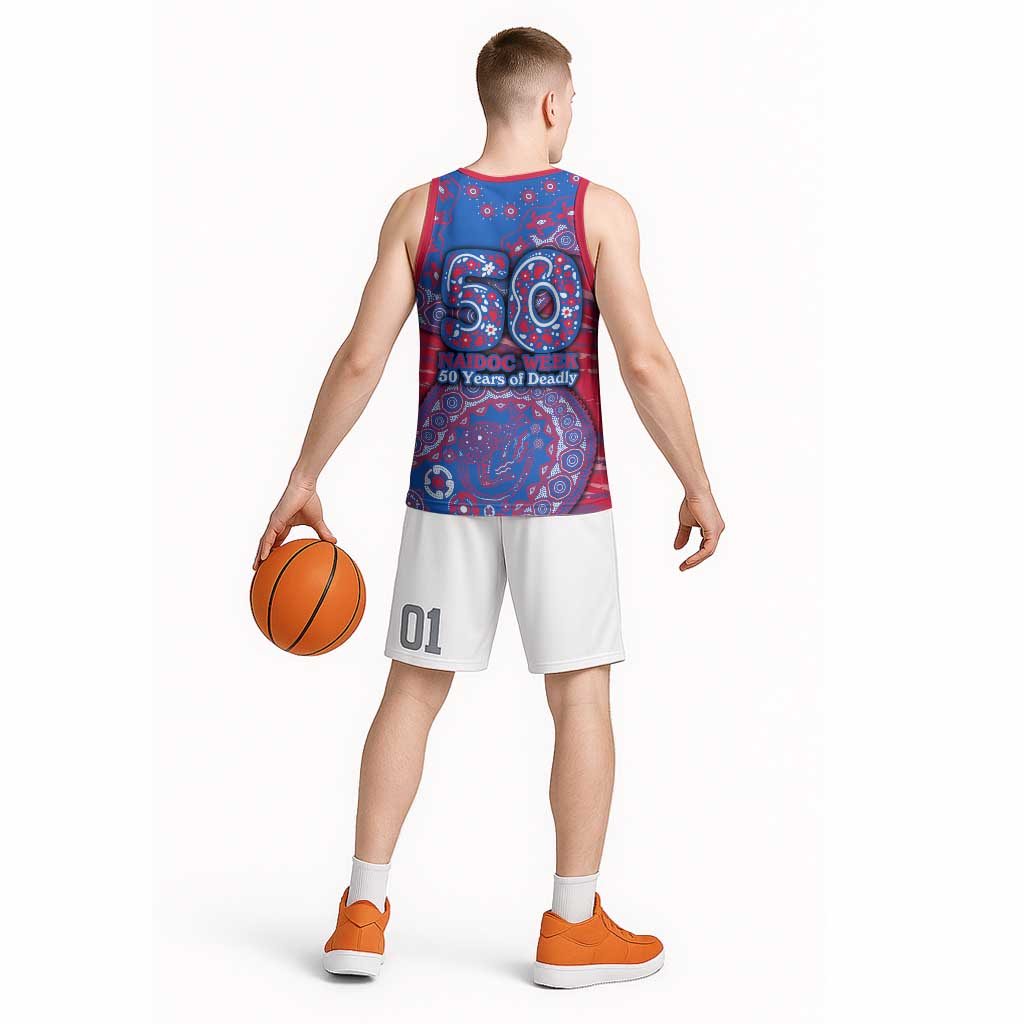 Western Bulldogs NAIDOC Week 2026 Basketball Jersey Australian Aboriginal Dot Art Dreamtime Pattern Style