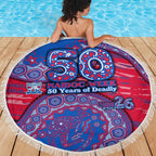 Western Bulldogs NAIDOC Week 2026 Beach Blanket Australian Aboriginal Dot Art Dreamtime Pattern Style