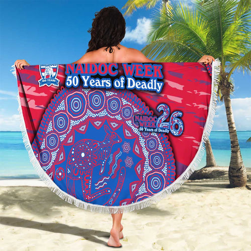 Western Bulldogs NAIDOC Week 2026 Beach Blanket Australian Aboriginal Dot Art Dreamtime Pattern Style