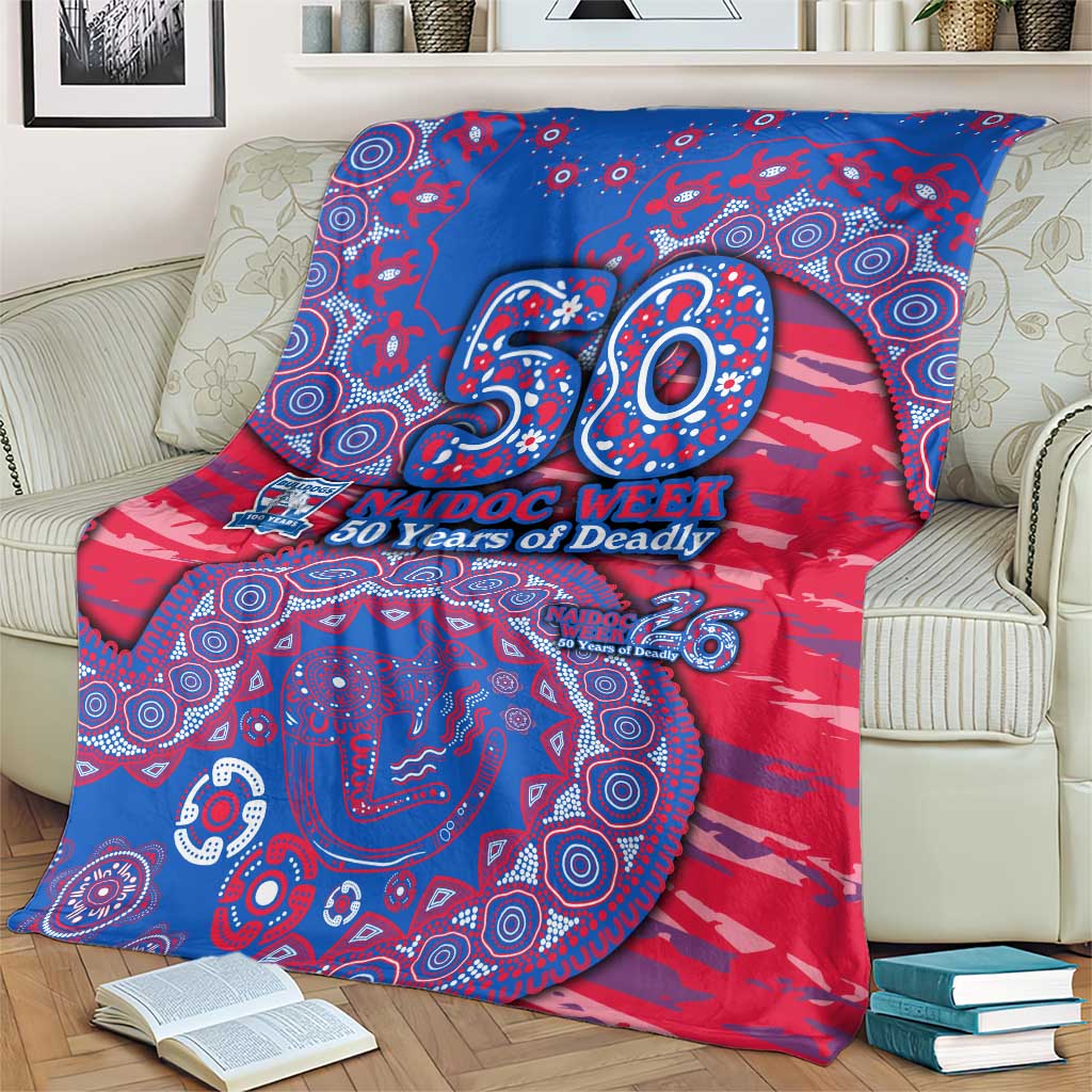 Western Bulldogs NAIDOC Week 2026 Blanket Australian Aboriginal Dot Art Dreamtime Pattern Style