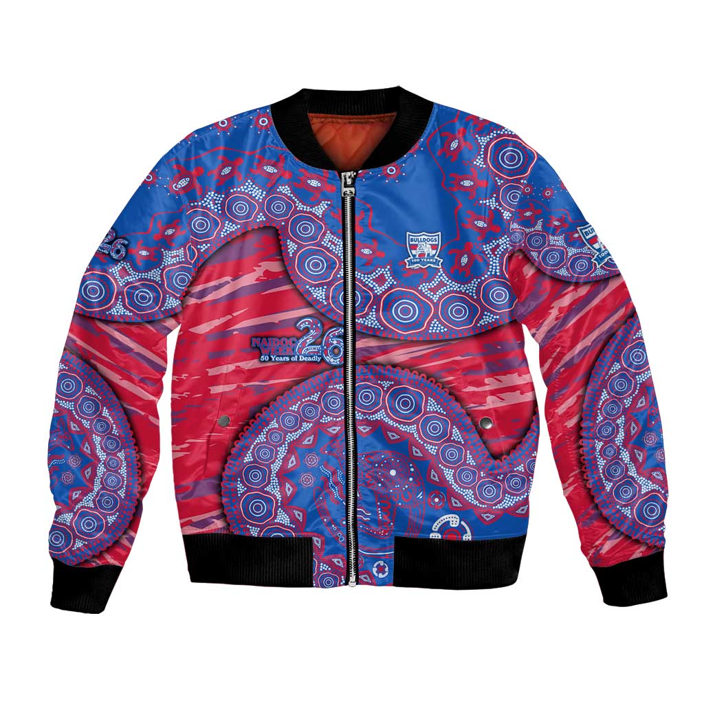 Western Bulldogs NAIDOC Week 2026 Bomber Jacket Australian Aboriginal Dot Art Dreamtime Pattern Style