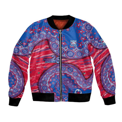Western Bulldogs NAIDOC Week 2026 Bomber Jacket Australian Aboriginal Dot Art Dreamtime Pattern Style