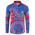 Western Bulldogs NAIDOC Week 2026 Button Sweatshirt Australian Aboriginal Dot Art Dreamtime Pattern Style
