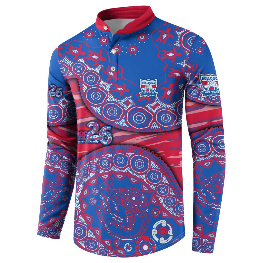Western Bulldogs NAIDOC Week 2026 Button Sweatshirt Australian Aboriginal Dot Art Dreamtime Pattern Style
