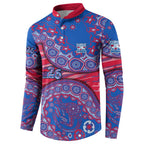 Western Bulldogs NAIDOC Week 2026 Button Sweatshirt Australian Aboriginal Dot Art Dreamtime Pattern Style