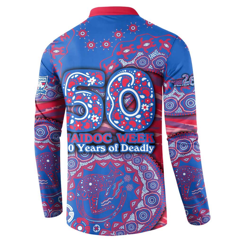 Western Bulldogs NAIDOC Week 2026 Button Sweatshirt Australian Aboriginal Dot Art Dreamtime Pattern Style