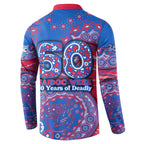 Western Bulldogs NAIDOC Week 2026 Button Sweatshirt Australian Aboriginal Dot Art Dreamtime Pattern Style