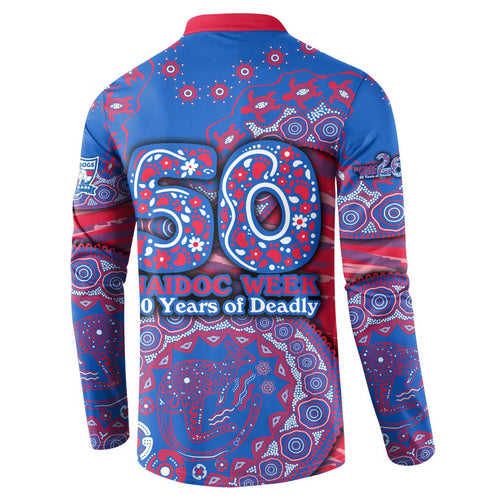 Western Bulldogs NAIDOC Week 2026 Button Sweatshirt Australian Aboriginal Dot Art Dreamtime Pattern Style