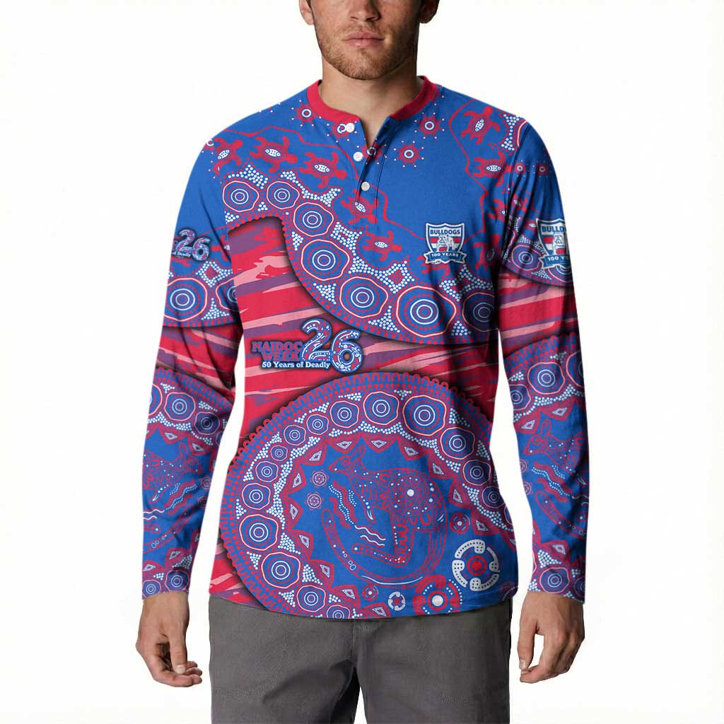Western Bulldogs NAIDOC Week 2026 Button Sweatshirt Australian Aboriginal Dot Art Dreamtime Pattern Style