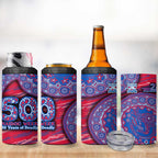 Western Bulldogs NAIDOC Week 2026 4 in 1 Can Cooler Tumbler Australian Aboriginal Dot Art Dreamtime Pattern Style