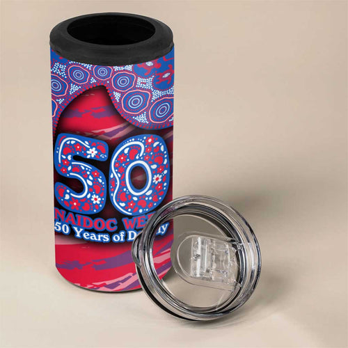 Western Bulldogs NAIDOC Week 2026 4 in 1 Can Cooler Tumbler Australian Aboriginal Dot Art Dreamtime Pattern Style