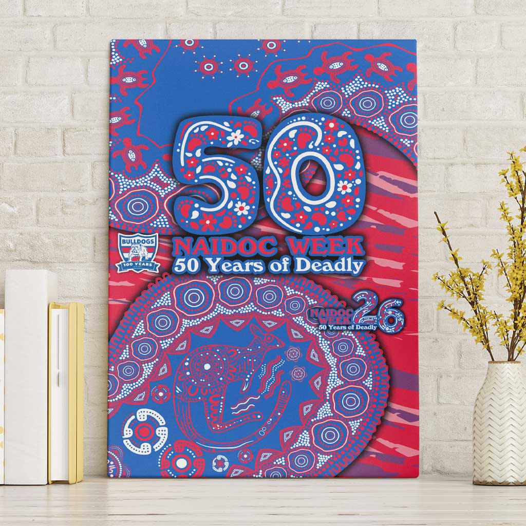 Western Bulldogs NAIDOC Week 2026 Canvas Wall Art Australian Aboriginal Dot Art Dreamtime Pattern Style