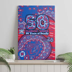 Western Bulldogs NAIDOC Week 2026 Canvas Wall Art Australian Aboriginal Dot Art Dreamtime Pattern Style