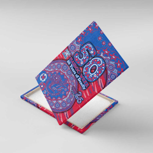 Western Bulldogs NAIDOC Week 2026 Canvas Wall Art Australian Aboriginal Dot Art Dreamtime Pattern Style