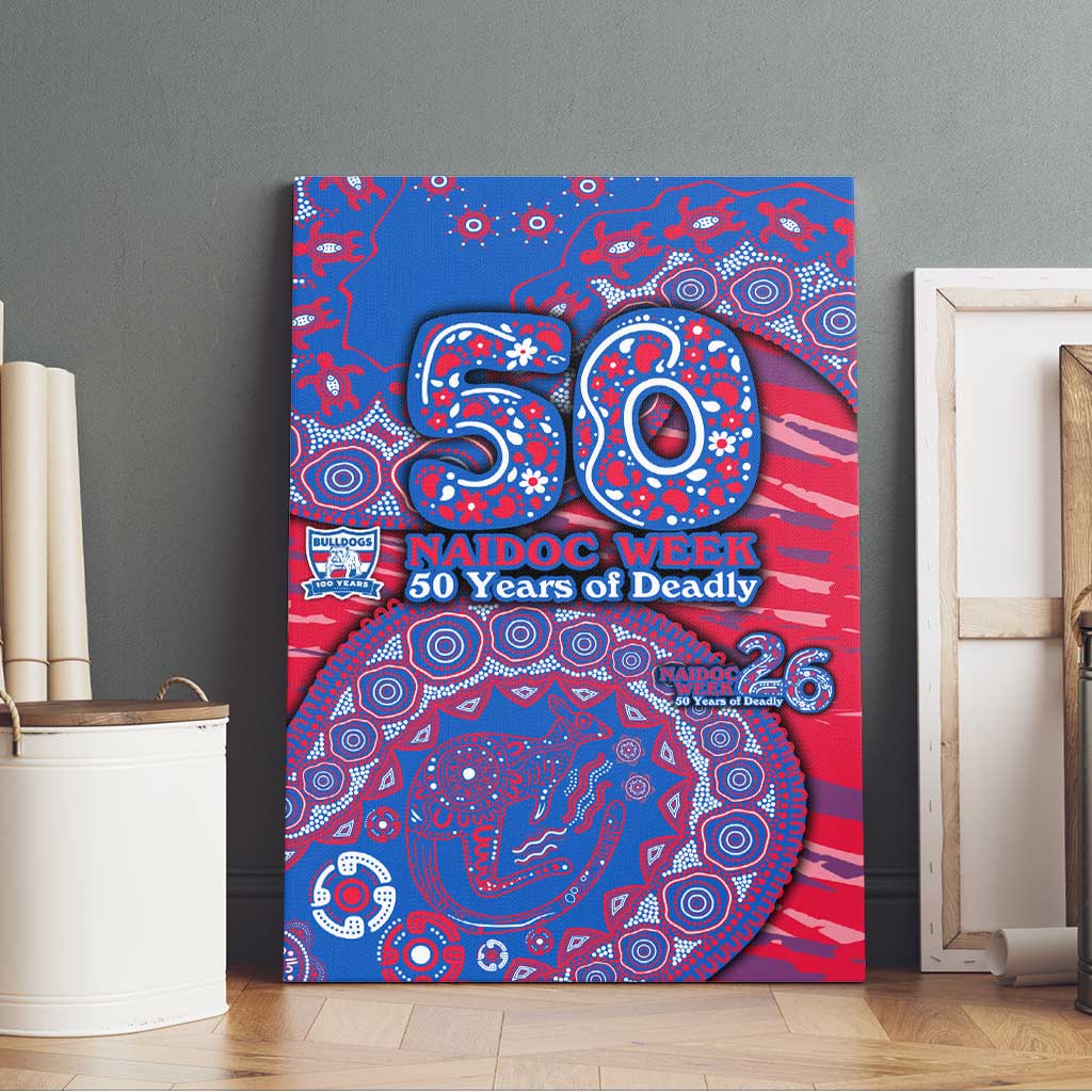 Western Bulldogs NAIDOC Week 2026 Canvas Wall Art Australian Aboriginal Dot Art Dreamtime Pattern Style