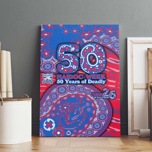 Western Bulldogs NAIDOC Week 2026 Canvas Wall Art Australian Aboriginal Dot Art Dreamtime Pattern Style