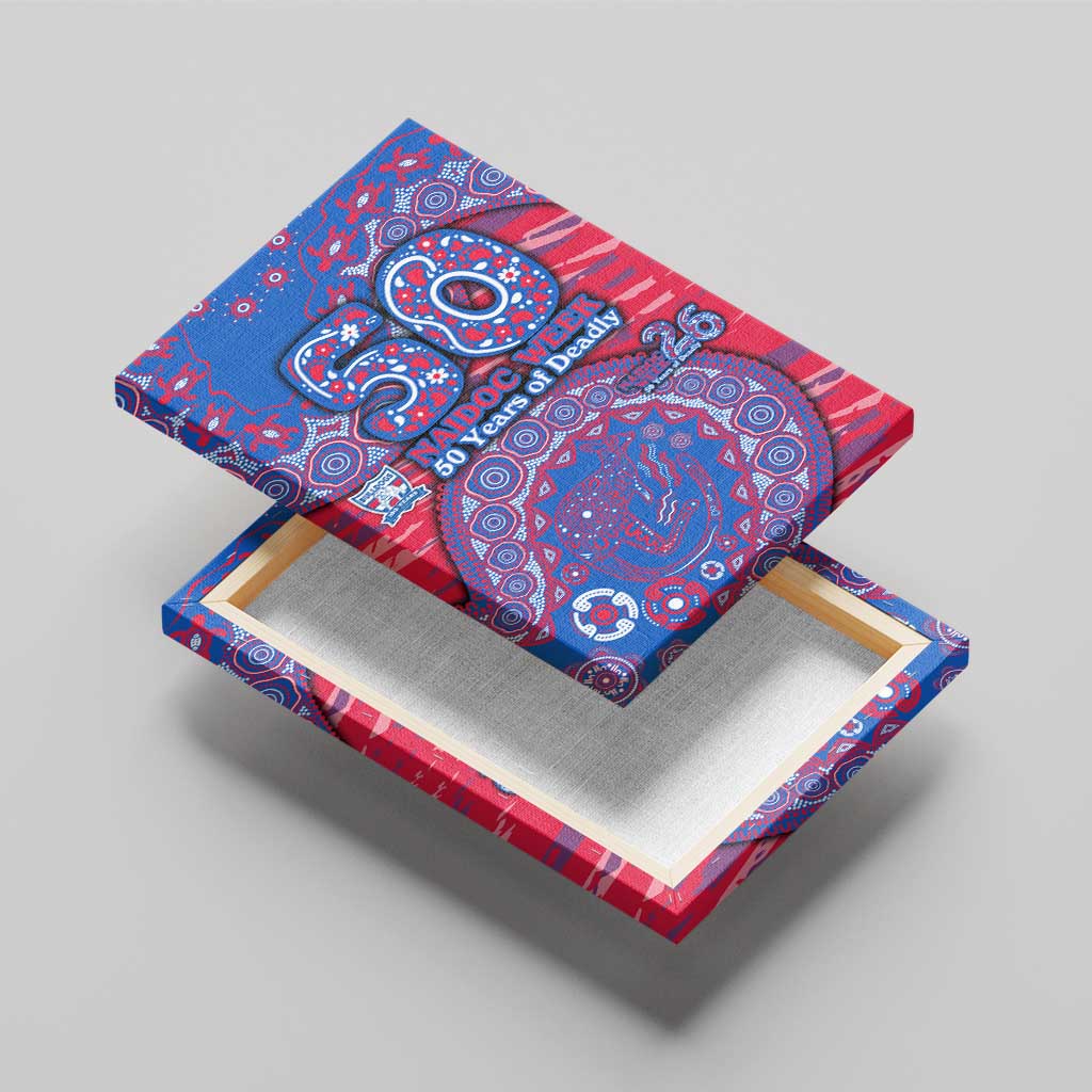 Western Bulldogs NAIDOC Week 2026 Canvas Wall Art Australian Aboriginal Dot Art Dreamtime Pattern Style