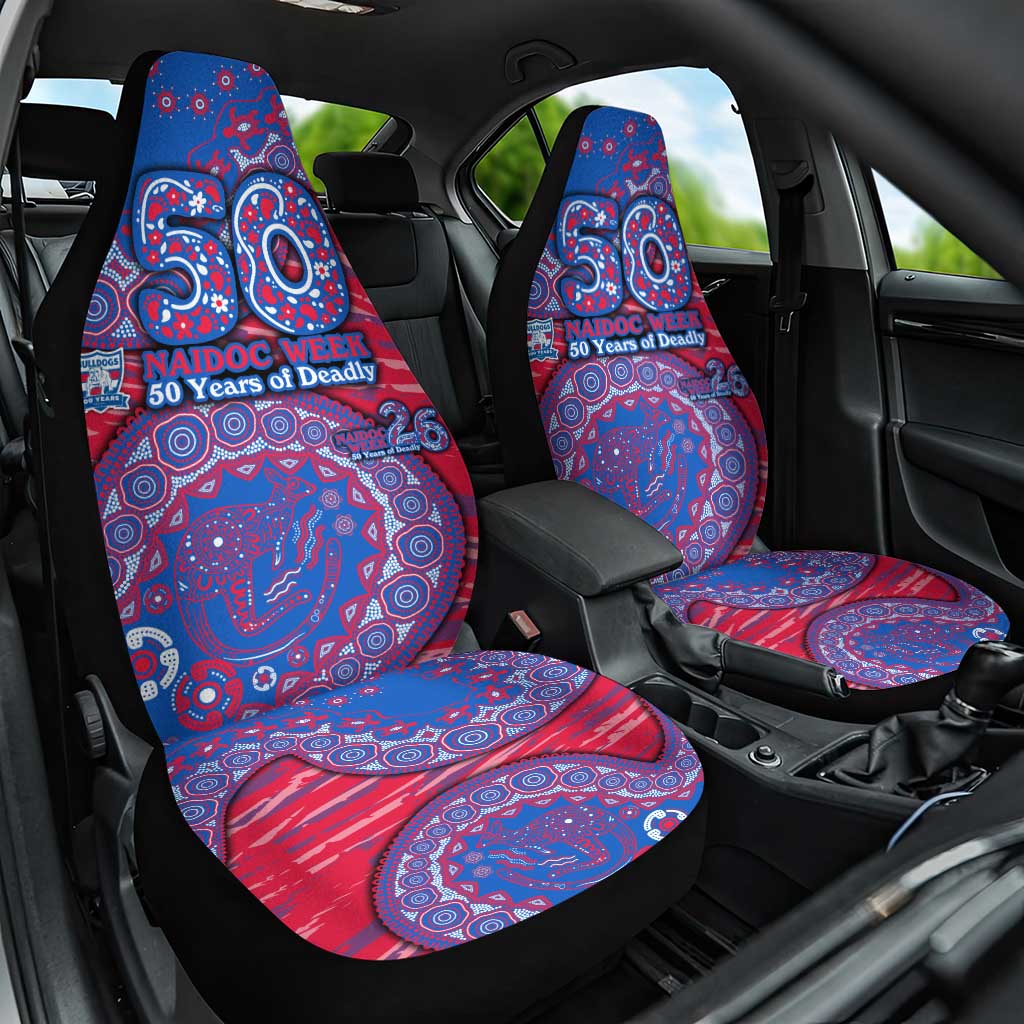 Western Bulldogs NAIDOC Week 2026 Car Seat Cover Australian Aboriginal Dot Art Dreamtime Pattern Style