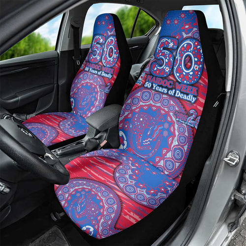 Western Bulldogs NAIDOC Week 2026 Car Seat Cover Australian Aboriginal Dot Art Dreamtime Pattern Style