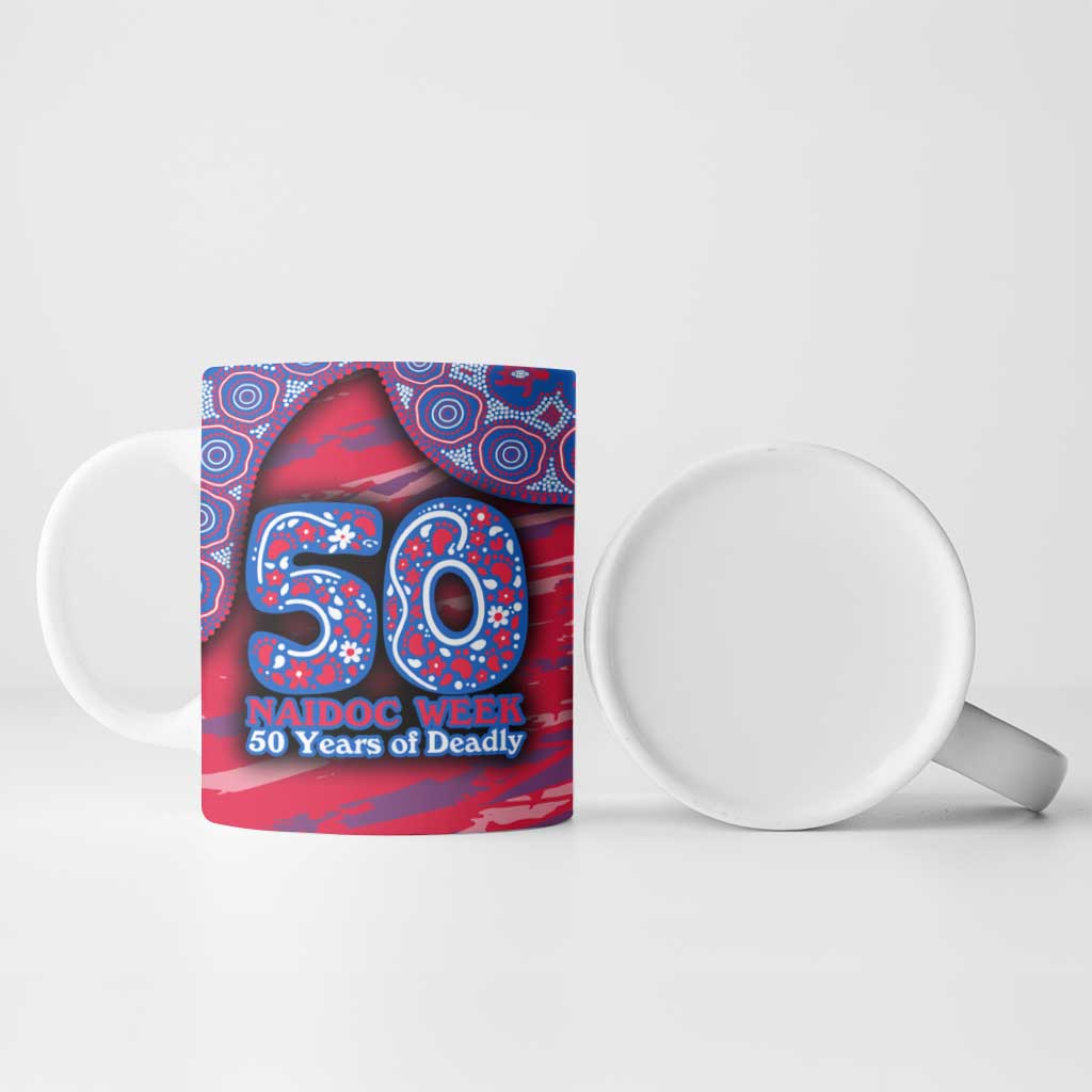 Western Bulldogs NAIDOC Week 2026 Ceramic Mug Australian Aboriginal Dot Art Dreamtime Pattern Style
