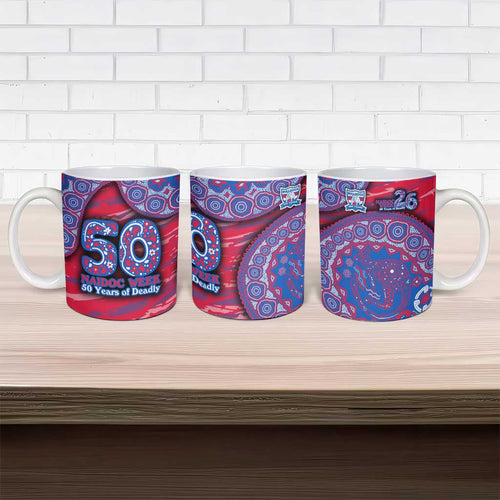 Western Bulldogs NAIDOC Week 2026 Ceramic Mug Australian Aboriginal Dot Art Dreamtime Pattern Style